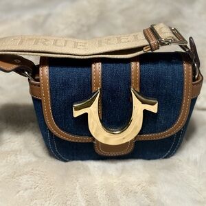 True Religion Denim and Brown Crossbody Bag